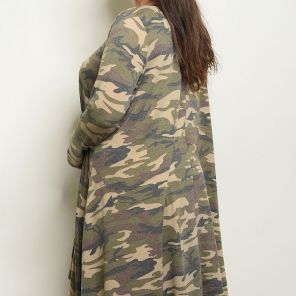 Last 1! OLIVE CAMOUFLAGE PLUS SIZE DRESS - Picture 3 of 7